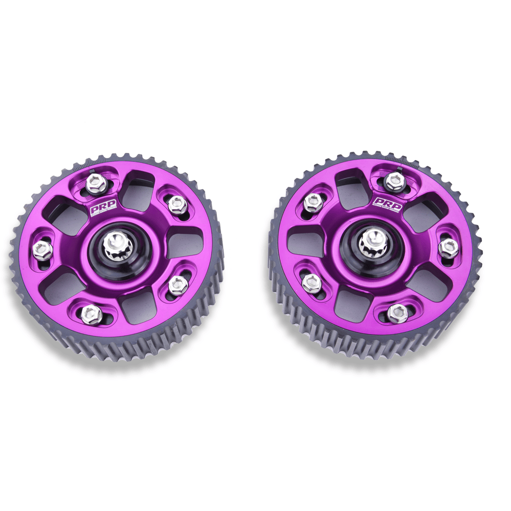 Platinum Racing Products Adjustable Cam Gear Two Cam Gears / Purple / Add Billet Retainer and TI Bolt x 1 Adjustable ALLOY OUTER Cam Gears to suit 1JZ / 2JZ SR