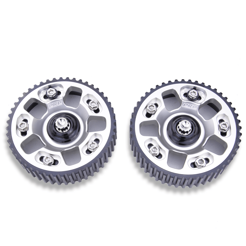 Platinum Racing Products Adjustable Cam Gear Two Cam Gears / Silver / Add Billet Retainer and TI Bolt x 1 Adjustable ALLOY OUTER Cam Gears to suit 1JZ / 2JZ SR