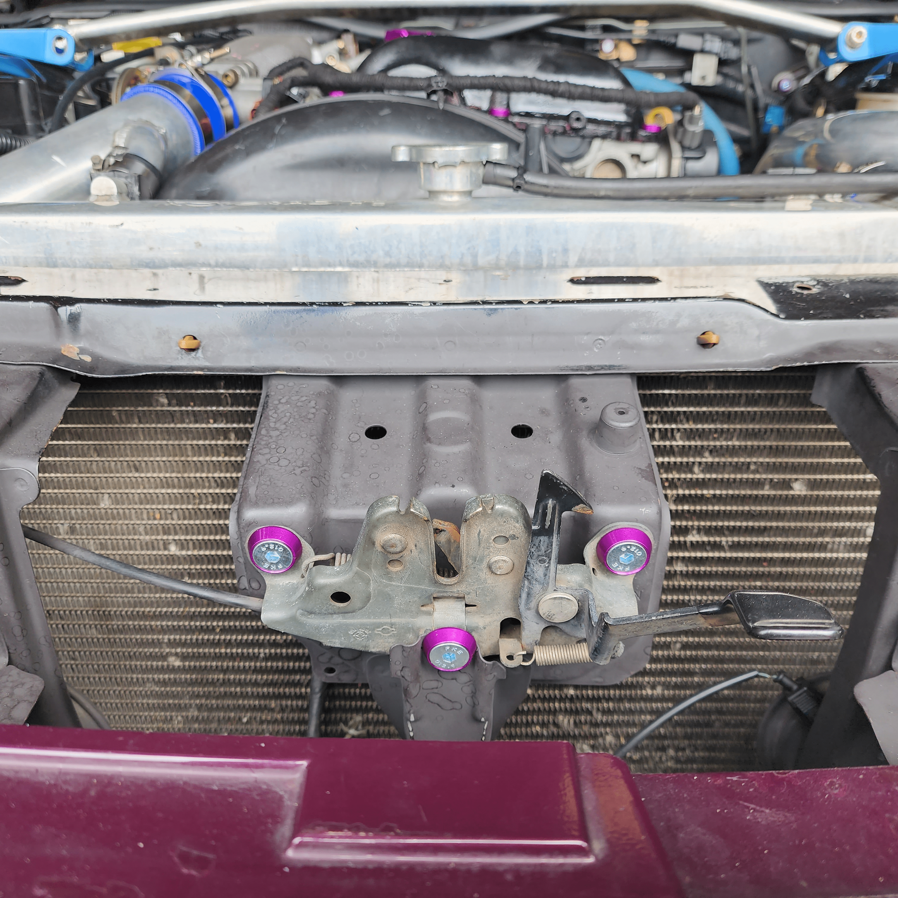 Platinum Racing Products Engine Bay Dress Up Kits Purple / No Billet Oil Cap / Inc Radiator Bracket Kit inc Titanium Hardware Nissan "S Chassis" Engine Bay Dress Up Washer Kit SR