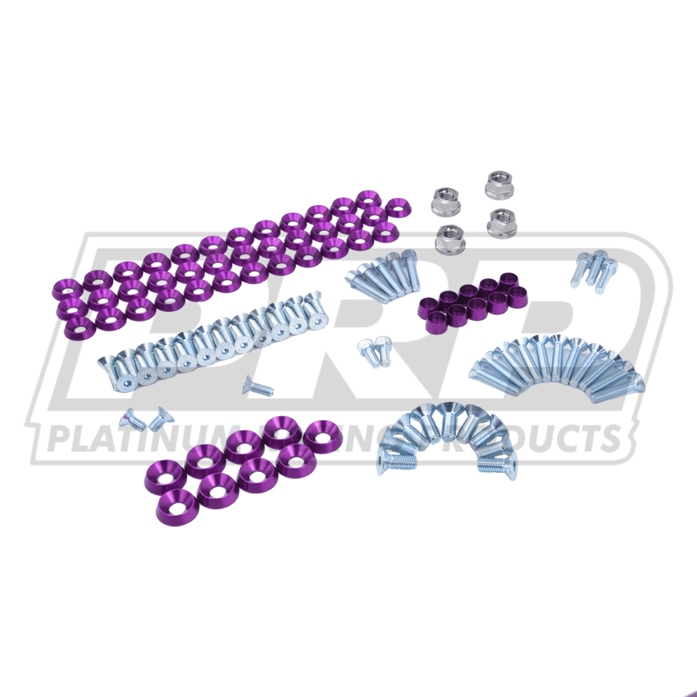 Platinum Racing Products Engine Bay Dress Up Kits Purple / No Billet Oil Cap / No Radiator Bracket Kit Nissan "R Chassis" Engine Bay Dress Up Washer Kit SR