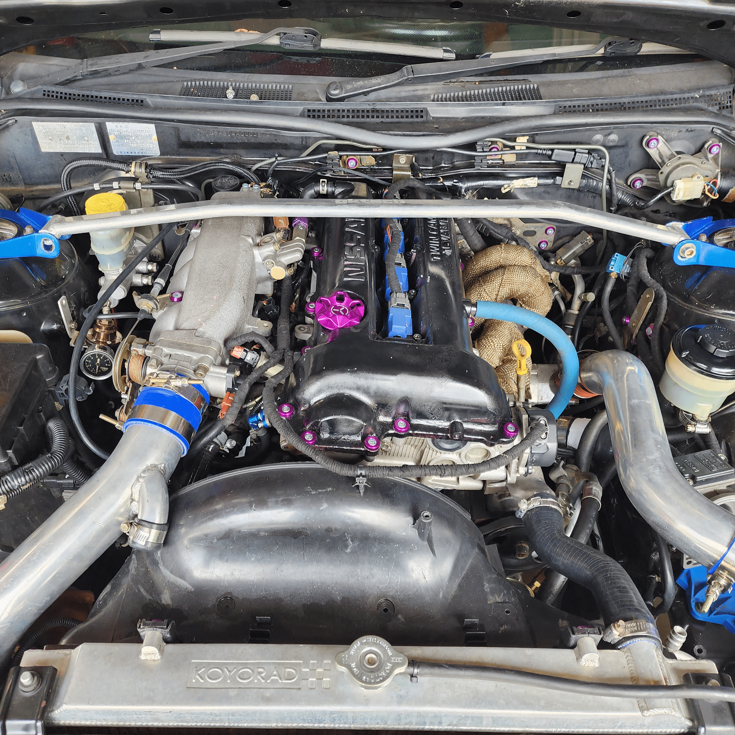 Platinum Racing Products Engine Bay Dress Up Kits Purple / No Billet Oil Cap / No Radiator Bracket Kit Nissan "S Chassis" Engine Bay Dress Up Washer Kit SR