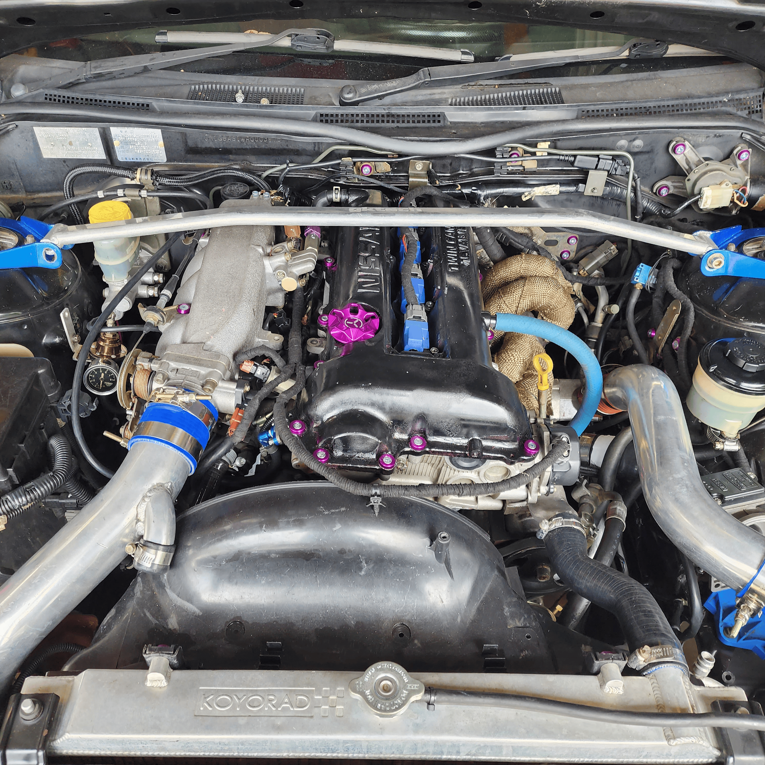 Platinum Racing Products Engine Bay Dress Up Kits Purple / No Billet Oil Cap / No Radiator Bracket Kit Nissan "S Chassis" Engine Bay Dress Up Washer Kit SR