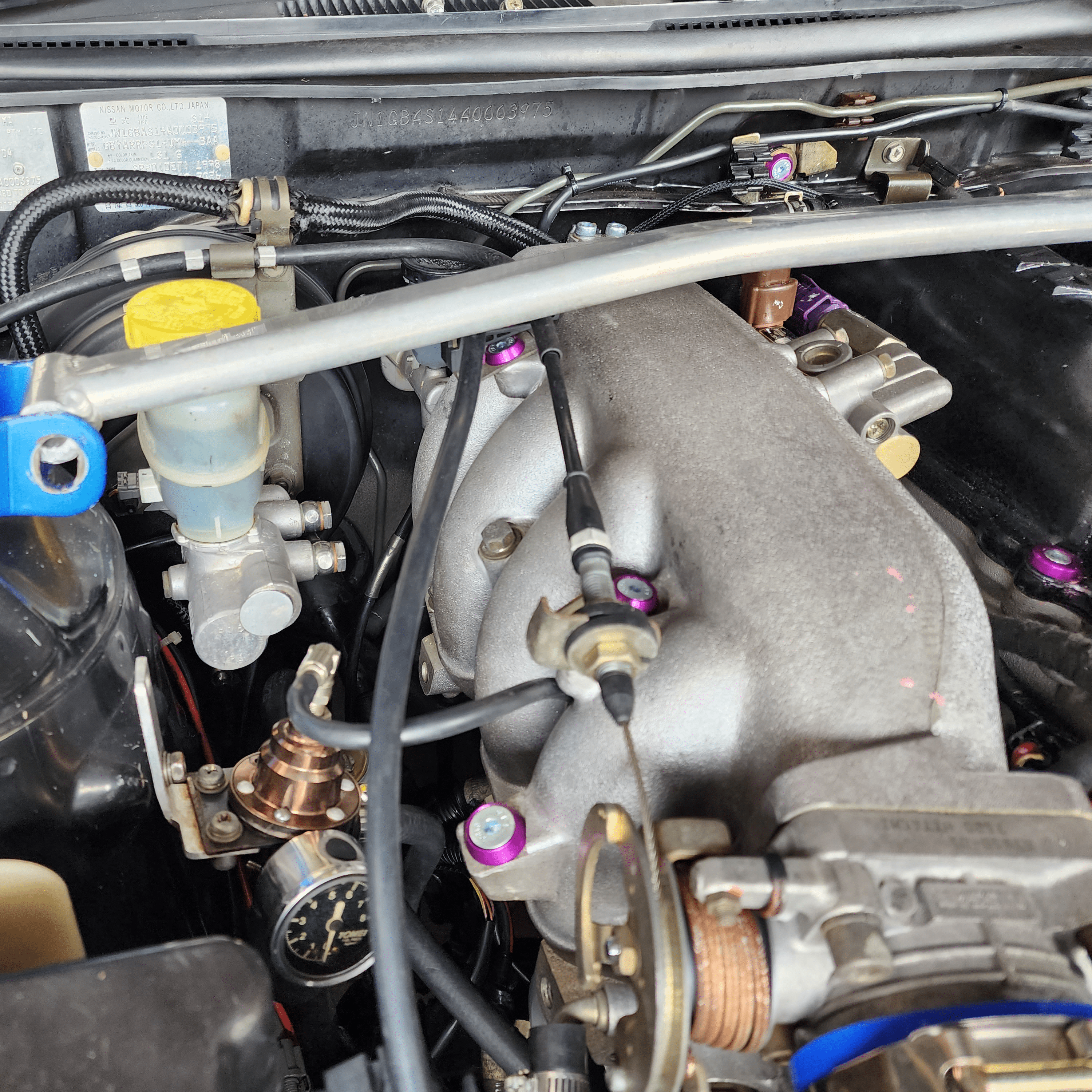 Platinum Racing Products Engine Bay Dress Up Kits Purple / Yes - Include Billet Oil Cap / Inc Bracket Kit inc Titanium Hardware Nissan "S Chassis" Engine Bay Dress Up Washer Kit SR