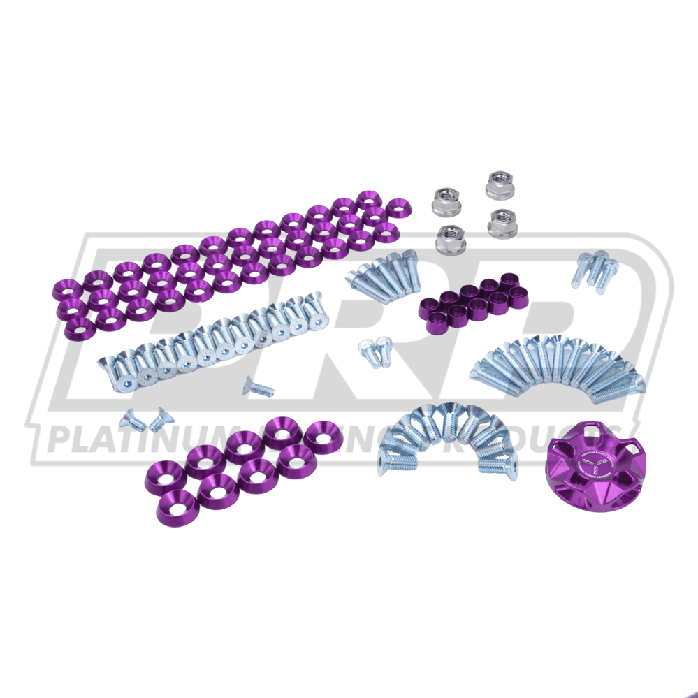Platinum Racing Products Engine Bay Dress Up Kits Purple / Yes - Include Billet Oil Cap / No Radiator Bracket Kit Nissan "R Chassis" Engine Bay Dress Up Washer Kit SR