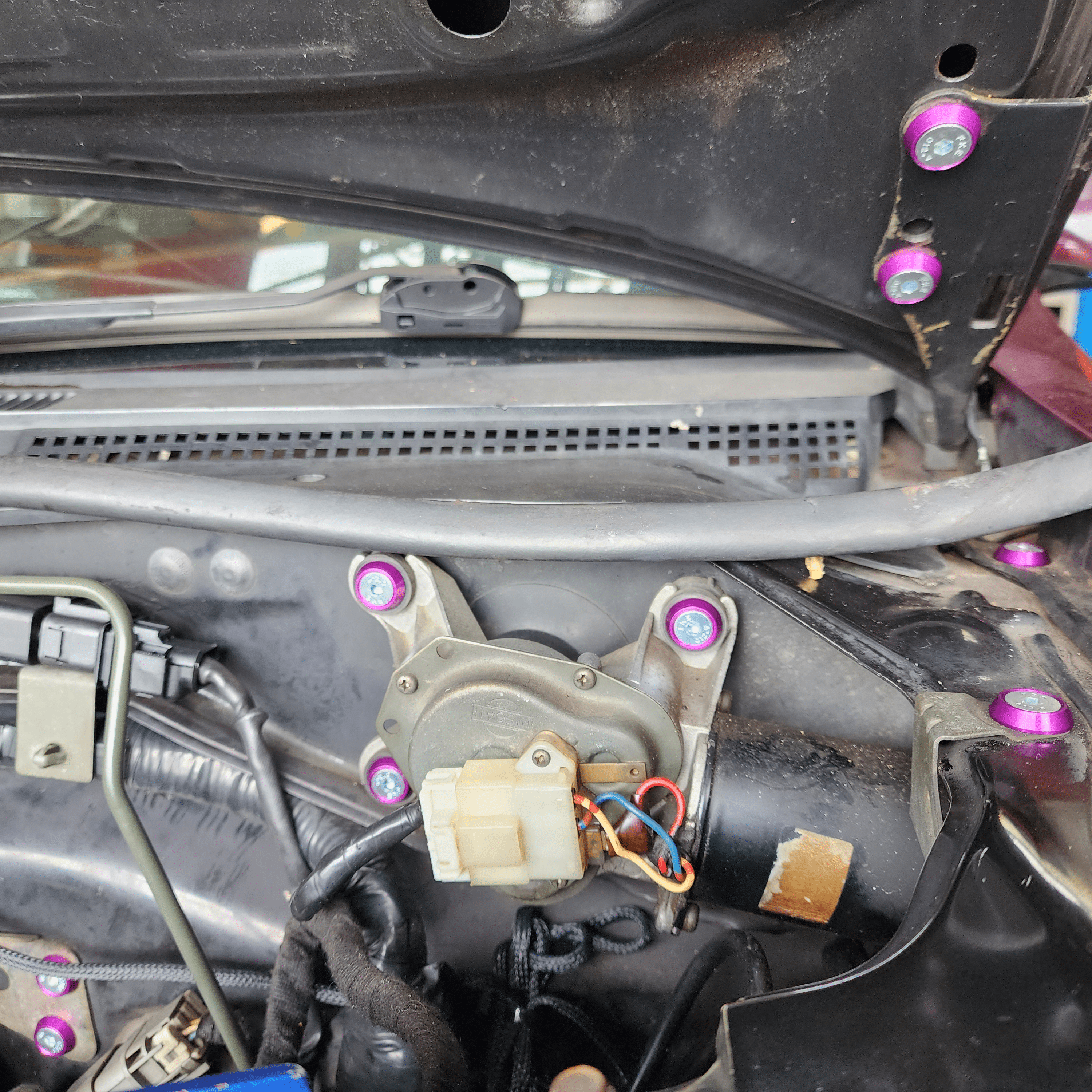 Platinum Racing Products Engine Bay Dress Up Kits Purple / Yes - Include Billet Oil Cap / No Radiator Bracket Kit Nissan "S Chassis" Engine Bay Dress Up Washer Kit SR