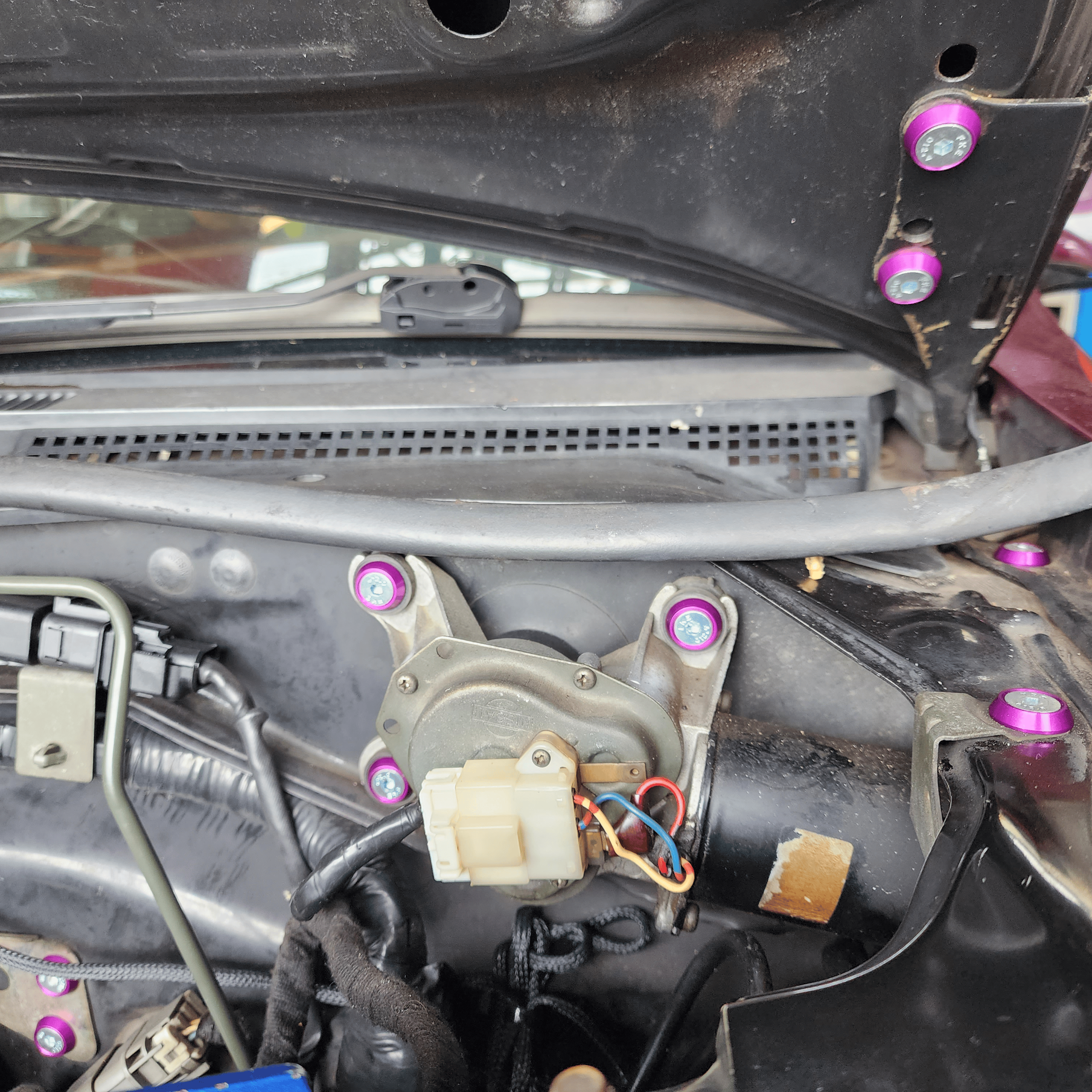 Platinum Racing Products Engine Bay Dress Up Kits Purple / Yes - Include Billet Oil Cap / No Radiator Bracket Kit Nissan "S Chassis" Engine Bay Dress Up Washer Kit SR