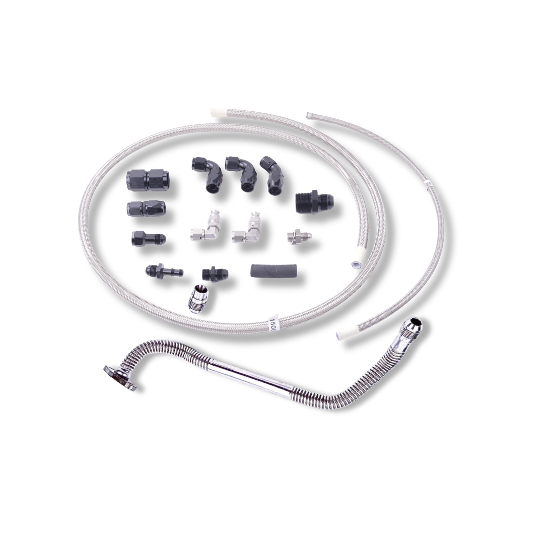 Platinum Racing Products Fittings & Hose Garrett (Inc Aftermarket Units) / Up to G35 Series Garrett Toyota 1JZ/2JZ High Mount Turbo Oil & Water Line Kit SR