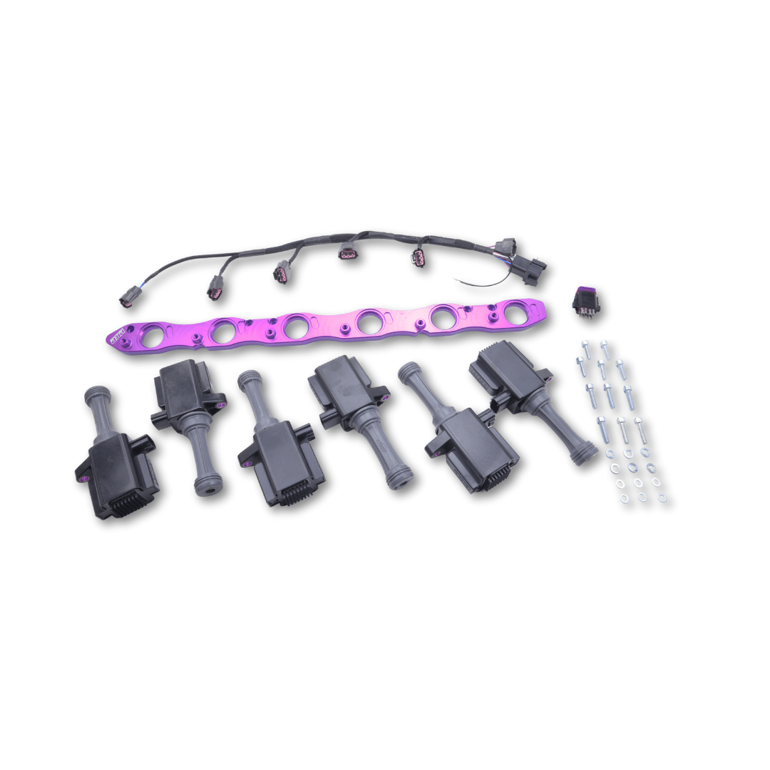 Platinum Racing Products Ignition Coil Kit Black / Bracket w/ Stalks + Coils / RBLOOM4 Nissan RB NEO IGN-35A Coil Kit SR