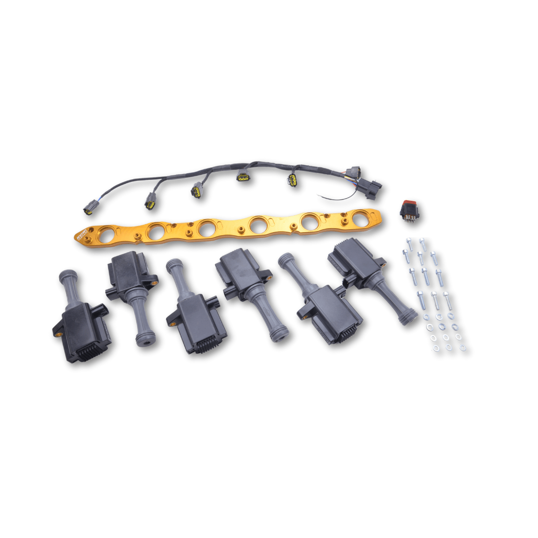 Platinum Racing Products Ignition Coil Kit Black / Bracket w/ Stalks + Coils / RBLOOM6 Nissan RB NEO IGN-35A Coil Kit SR