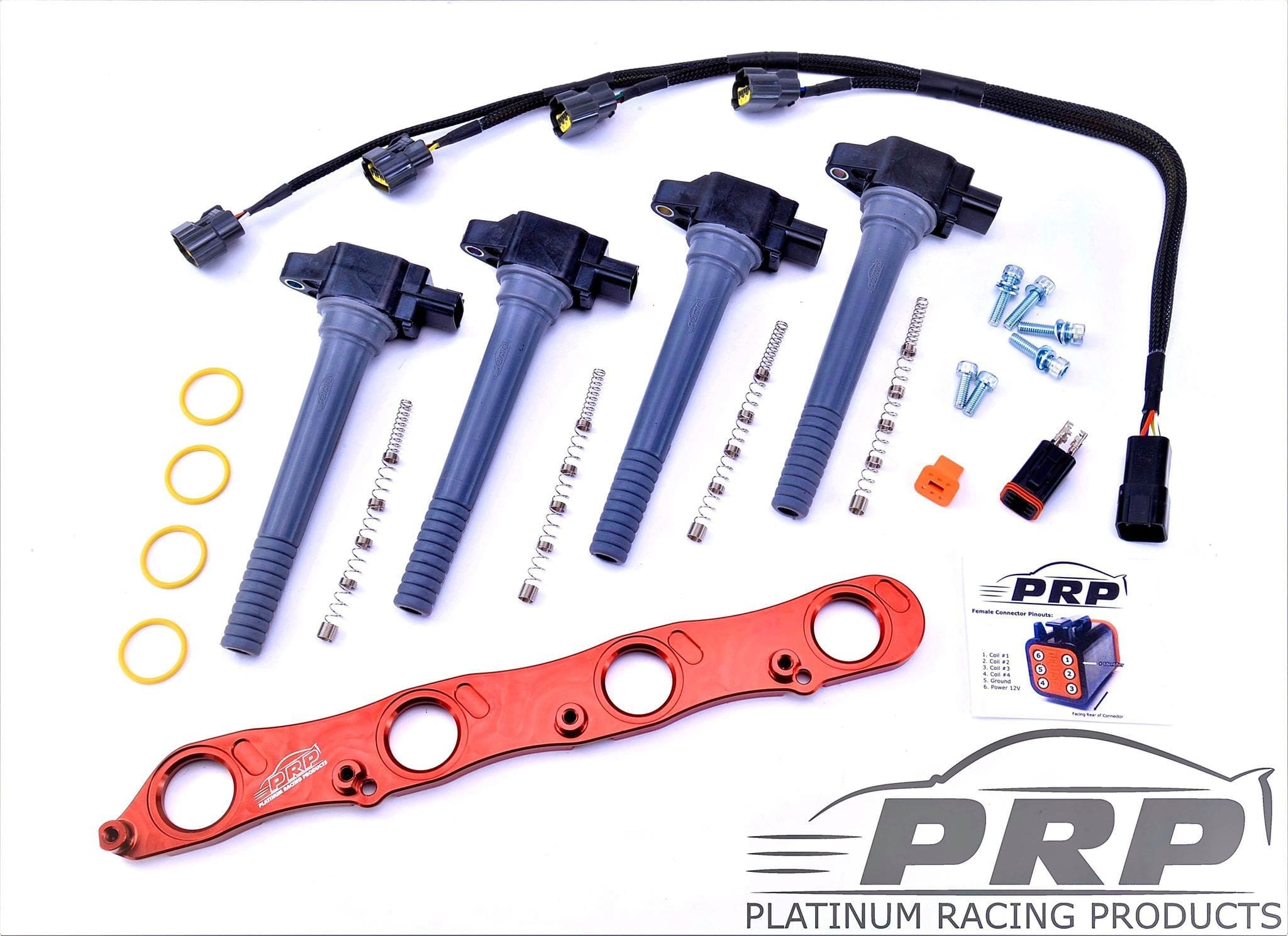 Platinum Racing Products Ignition Coil Kit Black / Coils, Bracket, Stalks Honda K Series Coil Kit SR