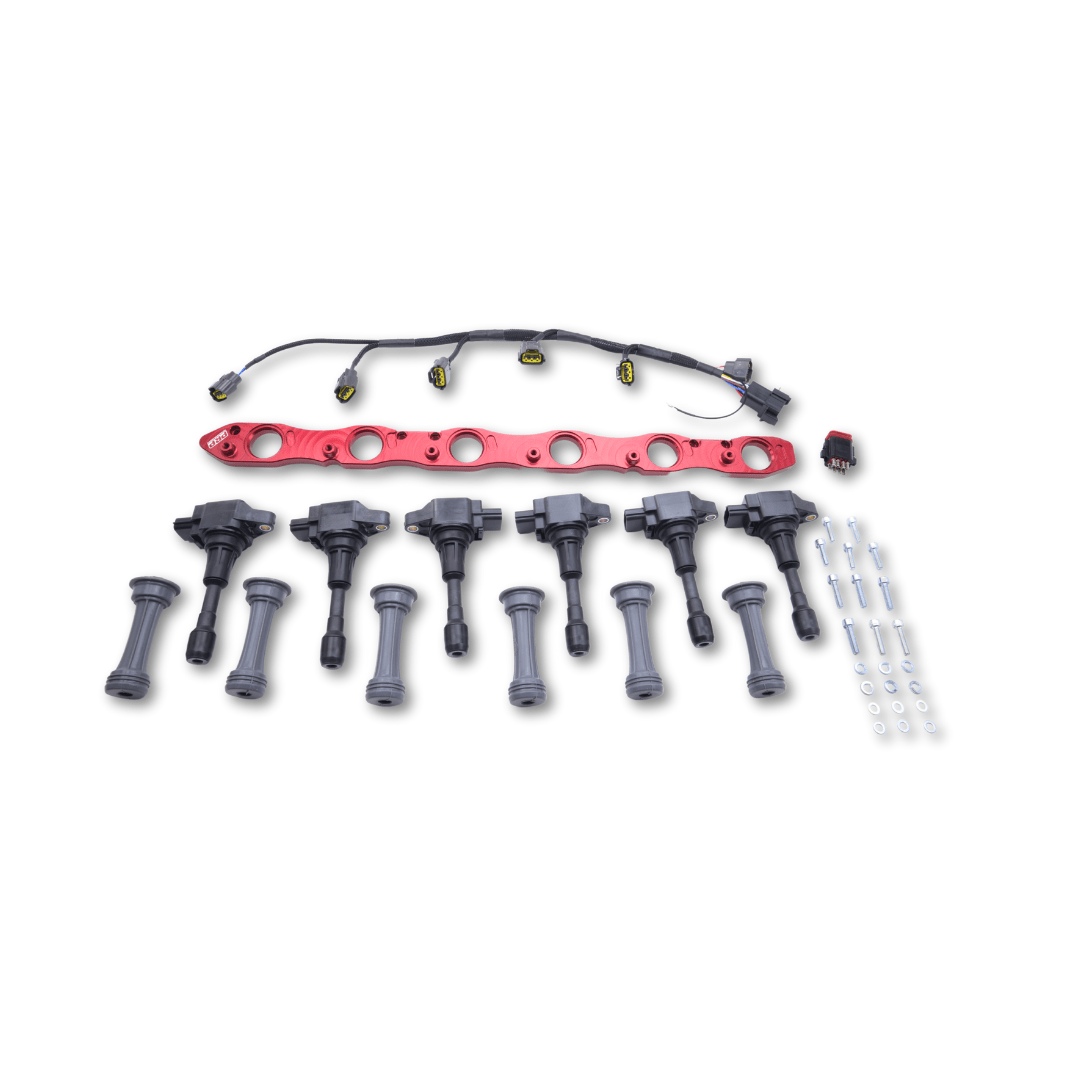 Platinum Racing Products Ignition Coil Kit Black / Complete Kit - Bracket / Stalks / Coils / Loom / LOOM 1 - NEO Head on S1 Motor Nissan R34 NEO Motor Coil Kit SR