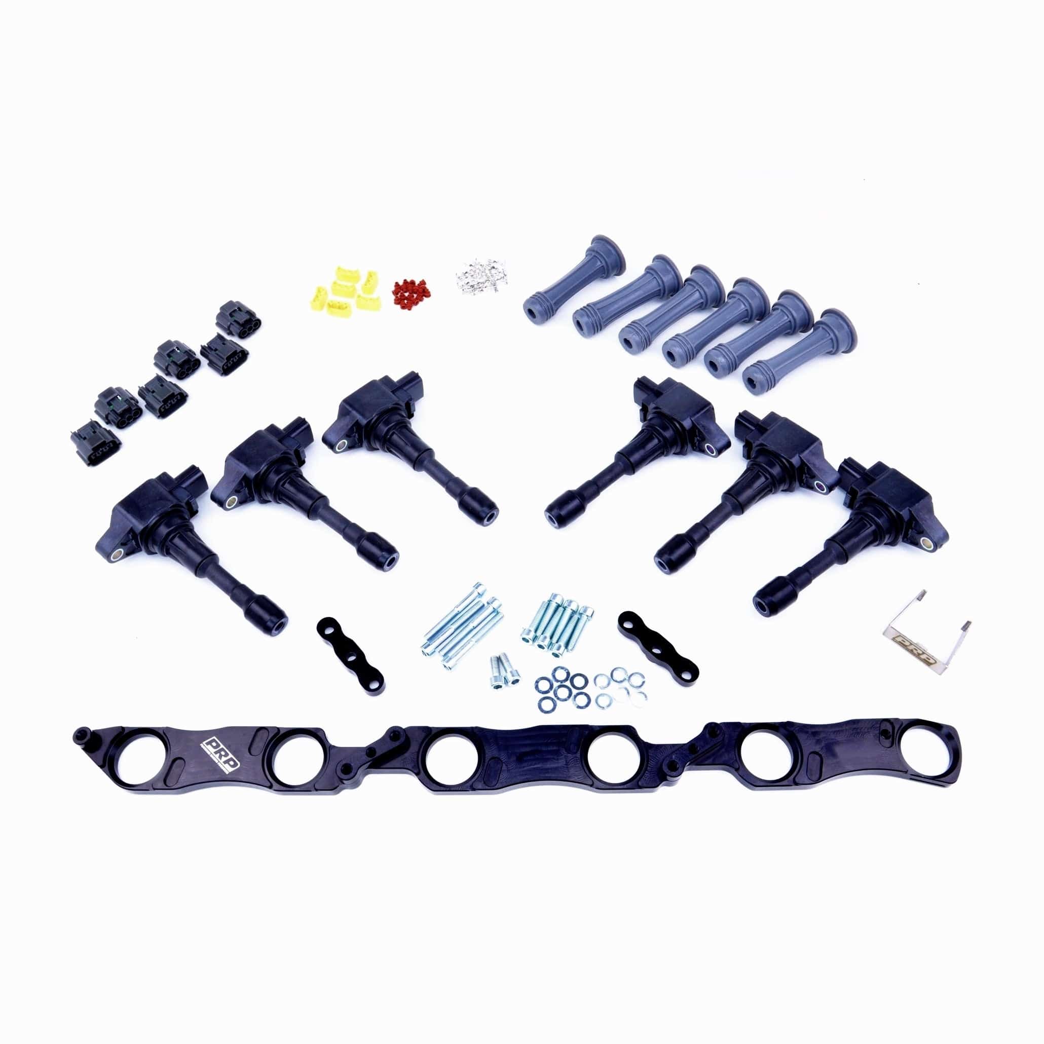 Platinum Racing Products Ignition Coil Kit Stalks and Bracket / Black / No thankyou VR38 Coil Kit to Suit Toyota 1JZGE / 2JZGE NON-VVTI SR