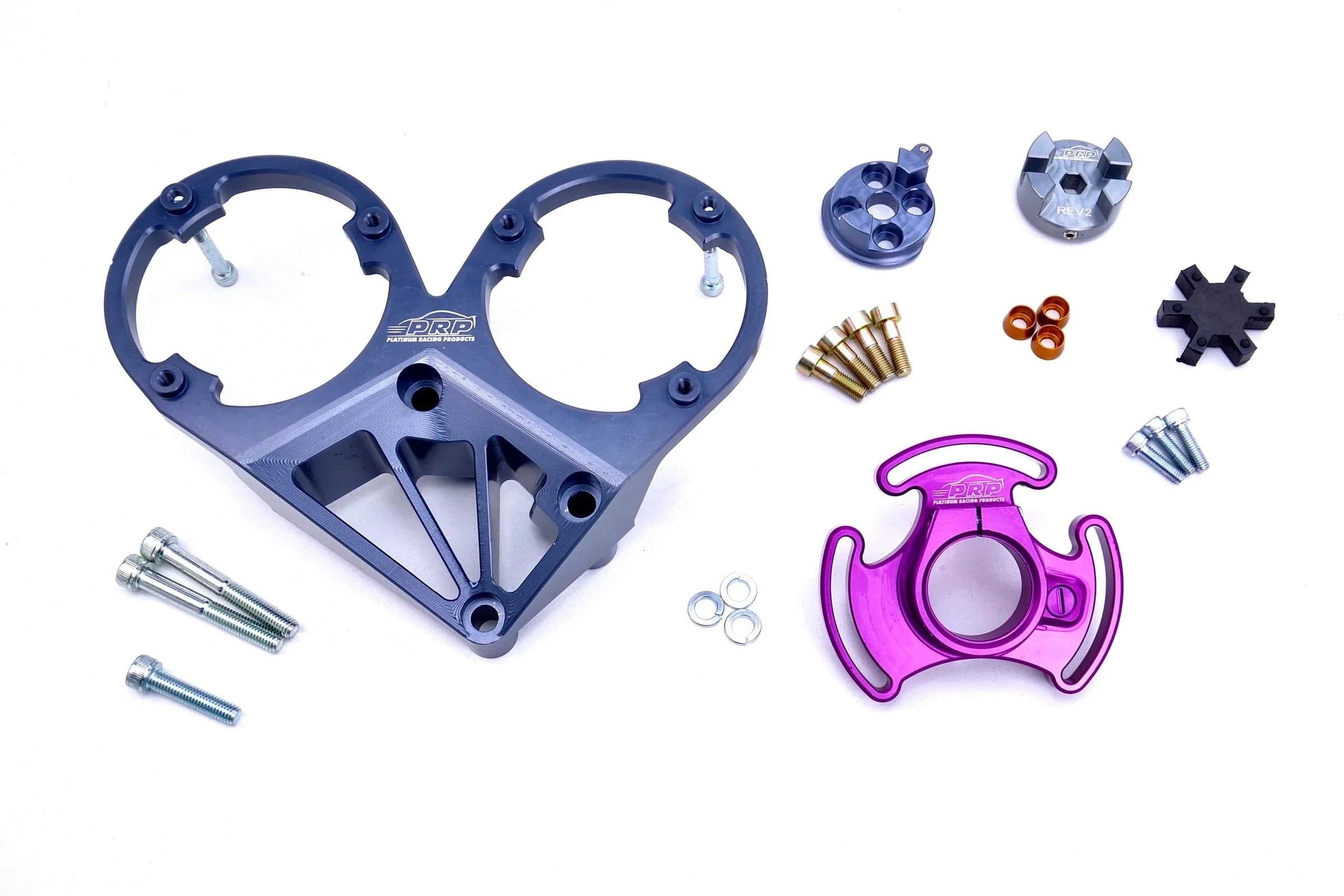 Platinum Racing Products Mechanical Fuel Pump Kit Small Bore - Kinsler / Weldon / Waterman / Black / Double CAS bracket - specify colour in CART AREA when checking out Custom Mechanical Fuel Pump Kit to suit Nissan RB Twin Cam SR