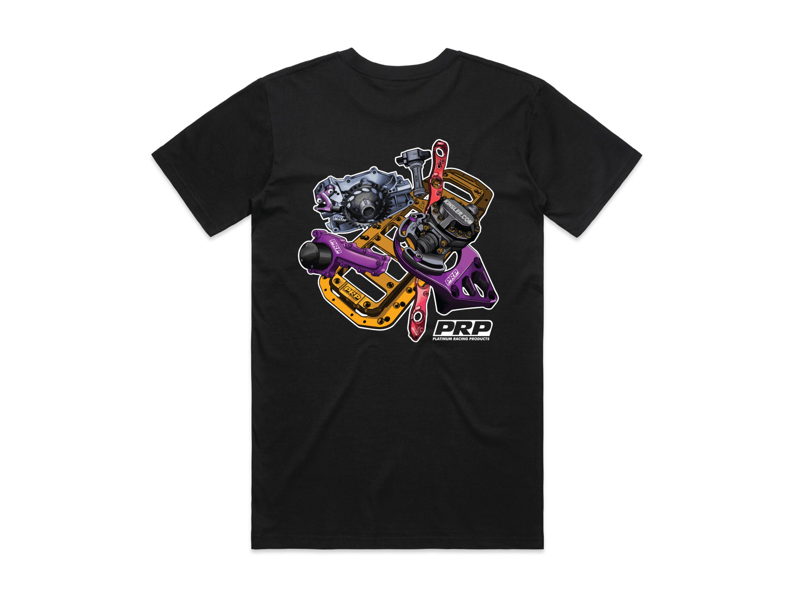 Platinum Racing Products Merchandise XS / Colour Artwork On The Back with PRP on Front / Black Shirt SR