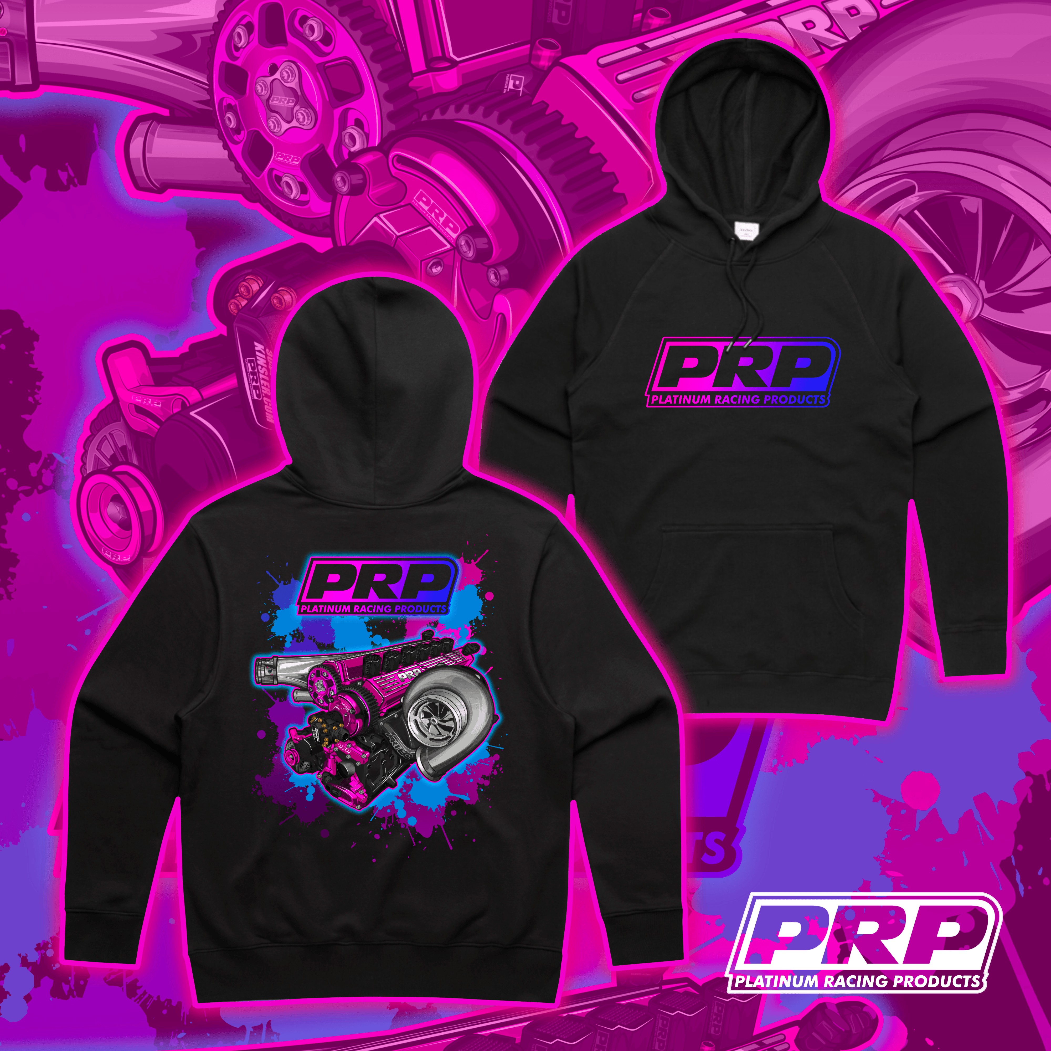 Platinum Racing Products Merchandise XS PRP RB26 Engine Hoodie SR