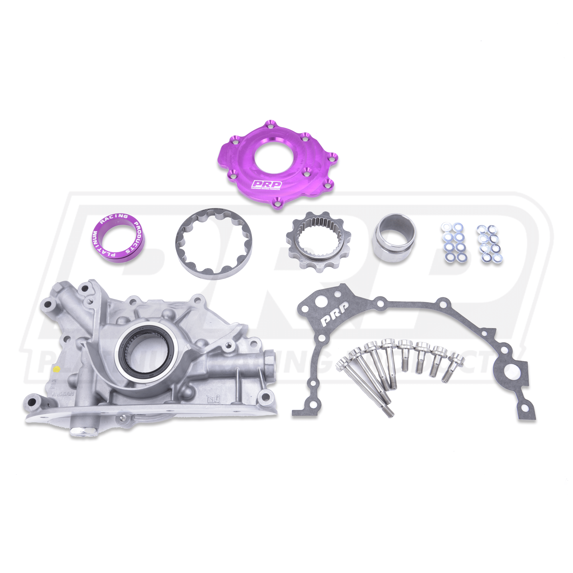 Platinum Racing Products Oil Pump Spline Drive Gears - With Collar / Steel Backing Plate / Include Titanium Hardware Genuine Nissan N1 Oil Pump Kit SR