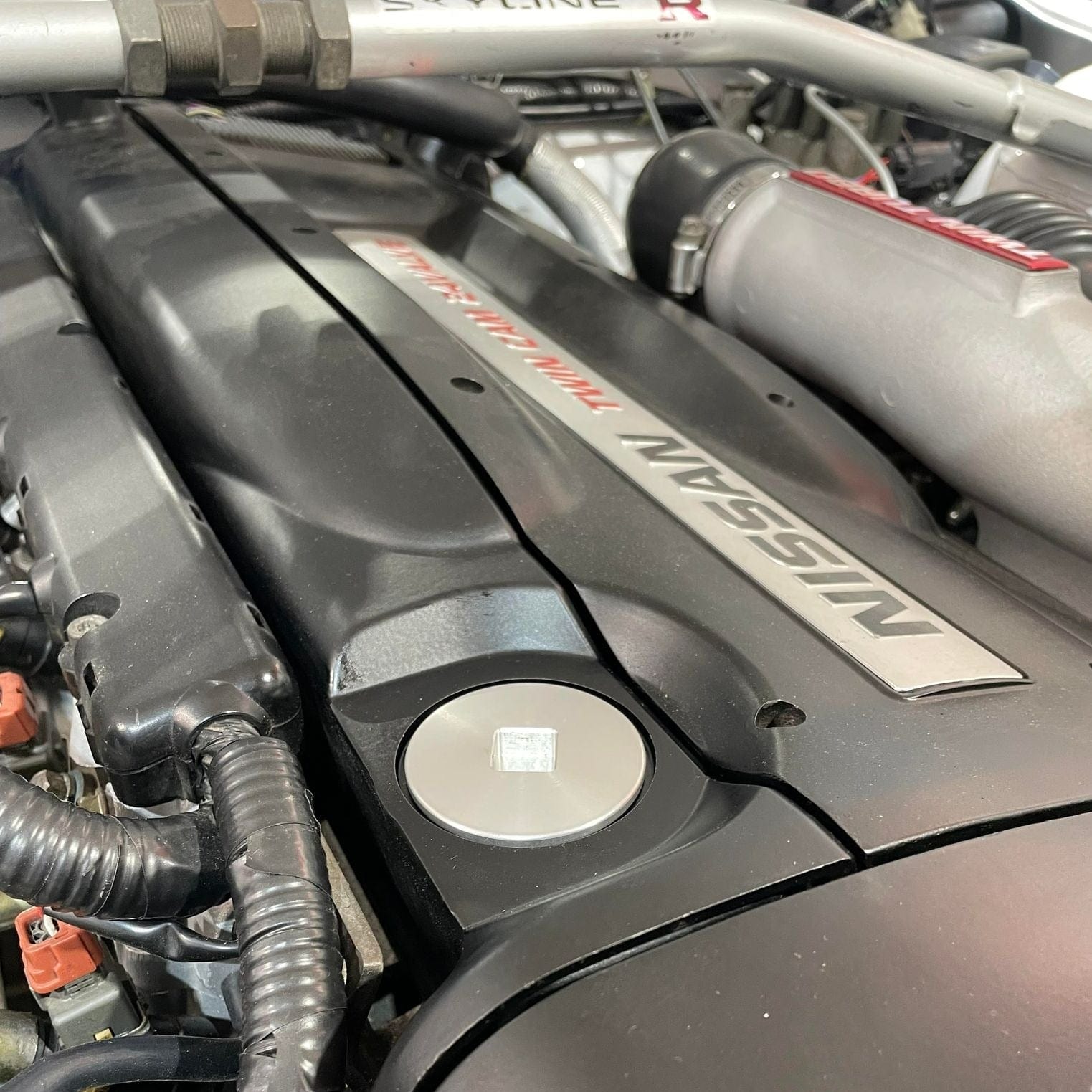 Platinum Racing Products Oil System Components Silver Nissan Oil Cap Bung SR