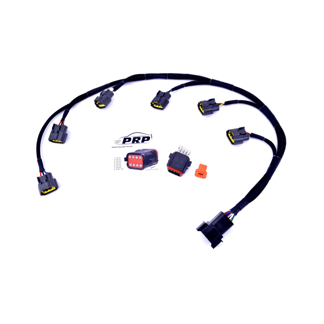 Platinum Racing Products Wiring Harness Universal Braided Tefzel Coil Loom - Non VVT-i & VVT-i (uses Deutsch DT8 connector) VR38 Coil Loom to suit Toyota 1JZ / 2JZ SR