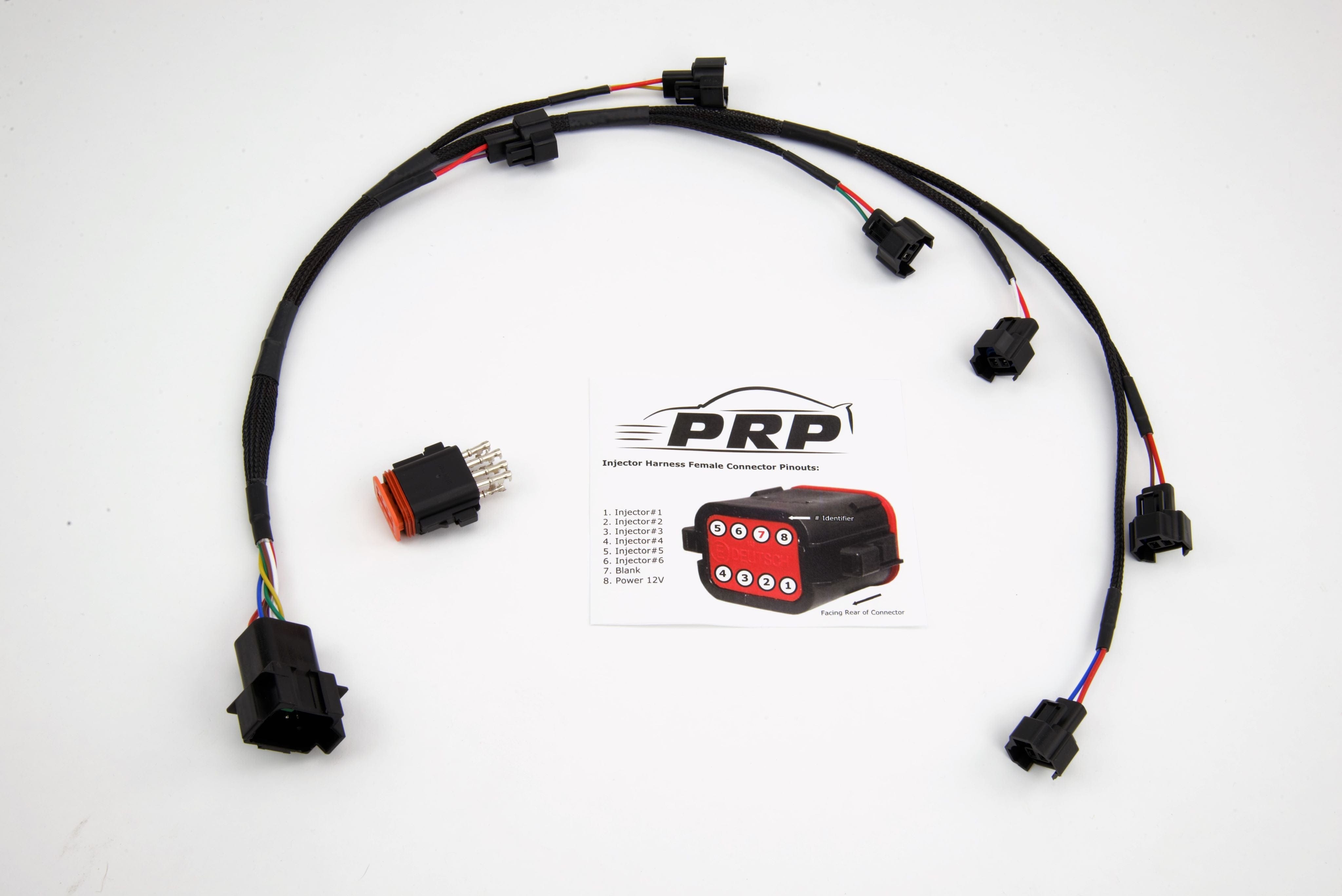 Platinum Racing Products Wiring Harnesses Suit Denso Injectors - Grey High Keyed Connector Universal 6 Cylinder Injector Loom SR