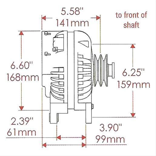 POWERMAST 75 AMP, Double Field, Single V Pulley Powermaster Natural Finish Chrysler Alternator PM7018 SR