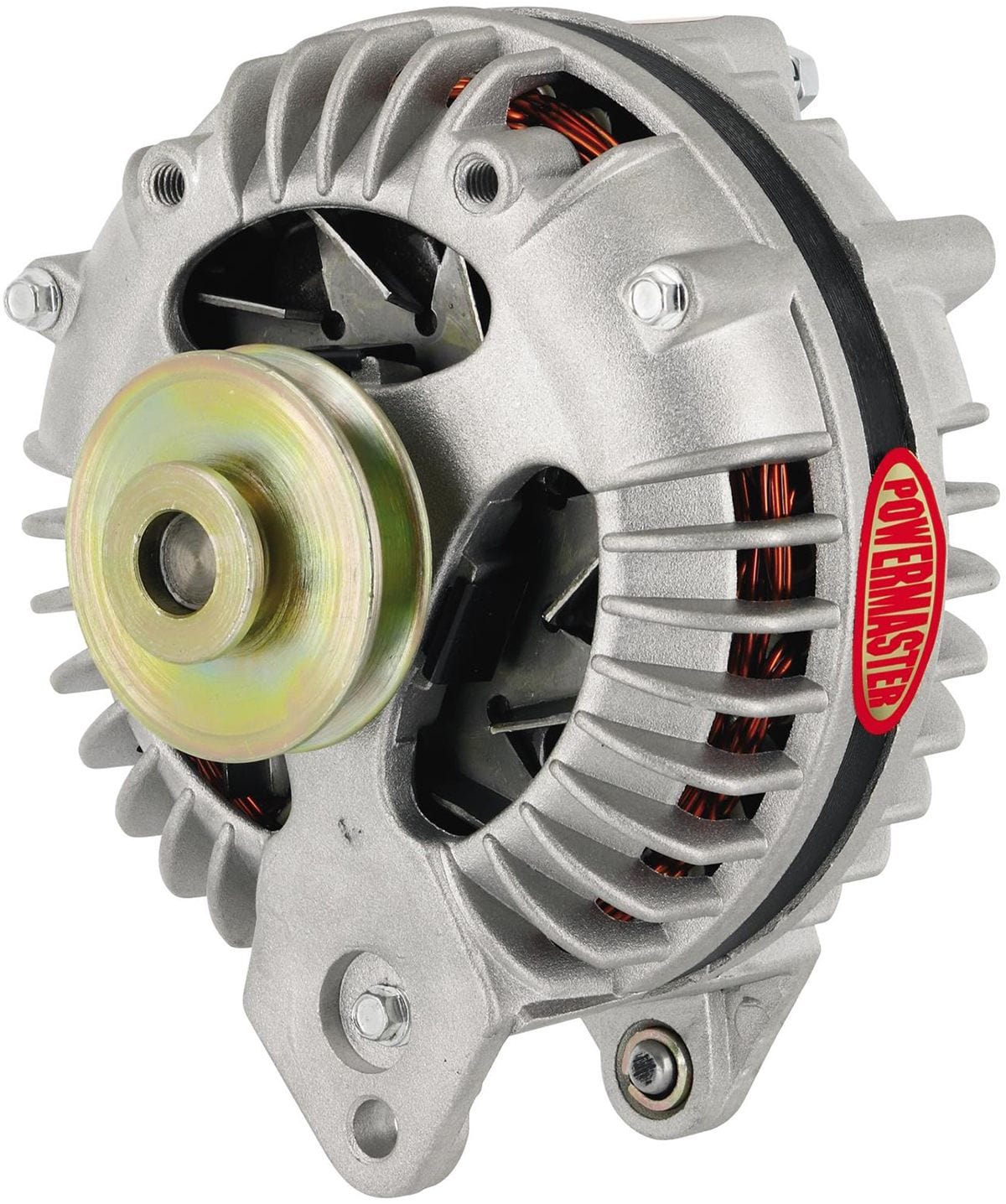 POWERMAST 75 AMP, Double Field, Single V Pulley Powermaster Natural Finish Chrysler Alternator PM7018 SR