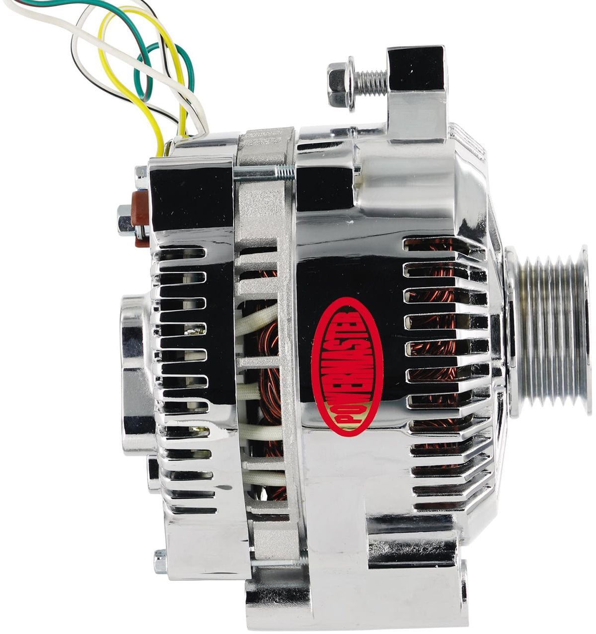 POWERMAST Suit All 1983-93 V8, 200 AMP, 6 Groove Serpentine & Single V-Belt Pul Powermaster Chrome Ford 3G Large Alternator PM37759 SR