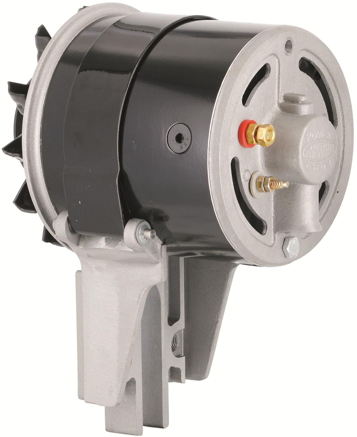 POWERMAST Suit Ford Flathead 1949-53, 75 AMP, Single V-Belt Pulley "Shorty" 1-1 Powermaster Black PowerGEN Alternator PM82023 SR