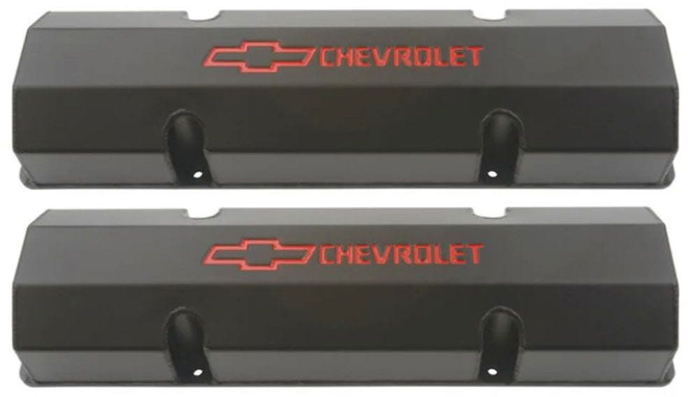 PROFORM Black Anodized Suit SB Chev With Chevrolet Logo & Bowtie Emblem (No H Proform Fabricated Aluminium Valve Covers PR141-802 SR