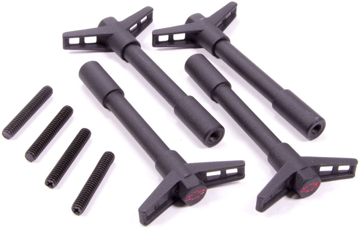 PROFORM Black Crinkle Suit Chev, 1/4" x 20 Thread (4 Pack) Proform Valve Cover Wing Nuts with Bowtie Emblem PR141-756 SR