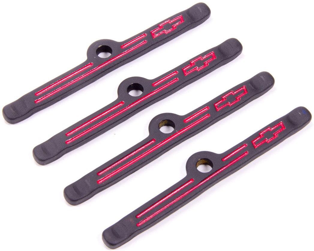 PROFORM Black Crinkle Suit SB Chev With Bowtie Emblem (4 Pack) Proform Valve Cover Hold Down Tabs PR141-757 SR