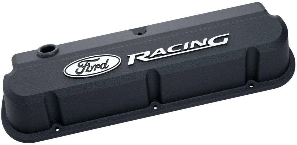 Proform Black Crinkle Suit SB Ford 289-351 Windsor With Raised Ford Racing Lo Proform Die-Cast Aluminium Slant Edge Valve Covers PR302-135 SR