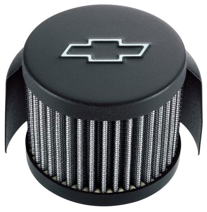 PROFORM Black With Silver Bowtie Emblem & Sheild Proform Valve Cover Push-In Breather PR141-613 SR