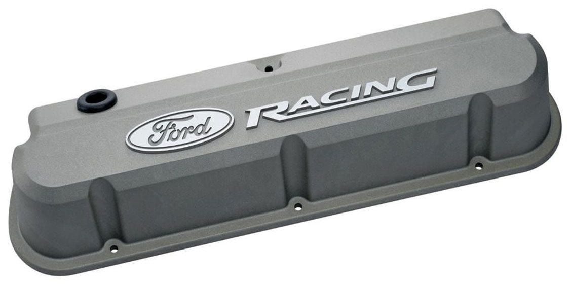 Proform Cast Gray Suit SB Ford 289-351 Windsor With Raised Ford Racing Logo Proform Die-Cast Aluminium Slant Edge Valve Covers PR302-137 SR