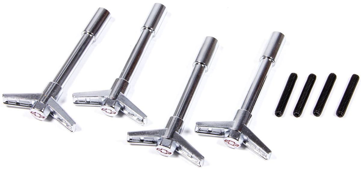 PROFORM Chrome Suit Chev, 1/4" x 20 Thread (4 Pack) Proform Valve Cover Wing Nuts with Bowtie Emblem PR141-902 SR