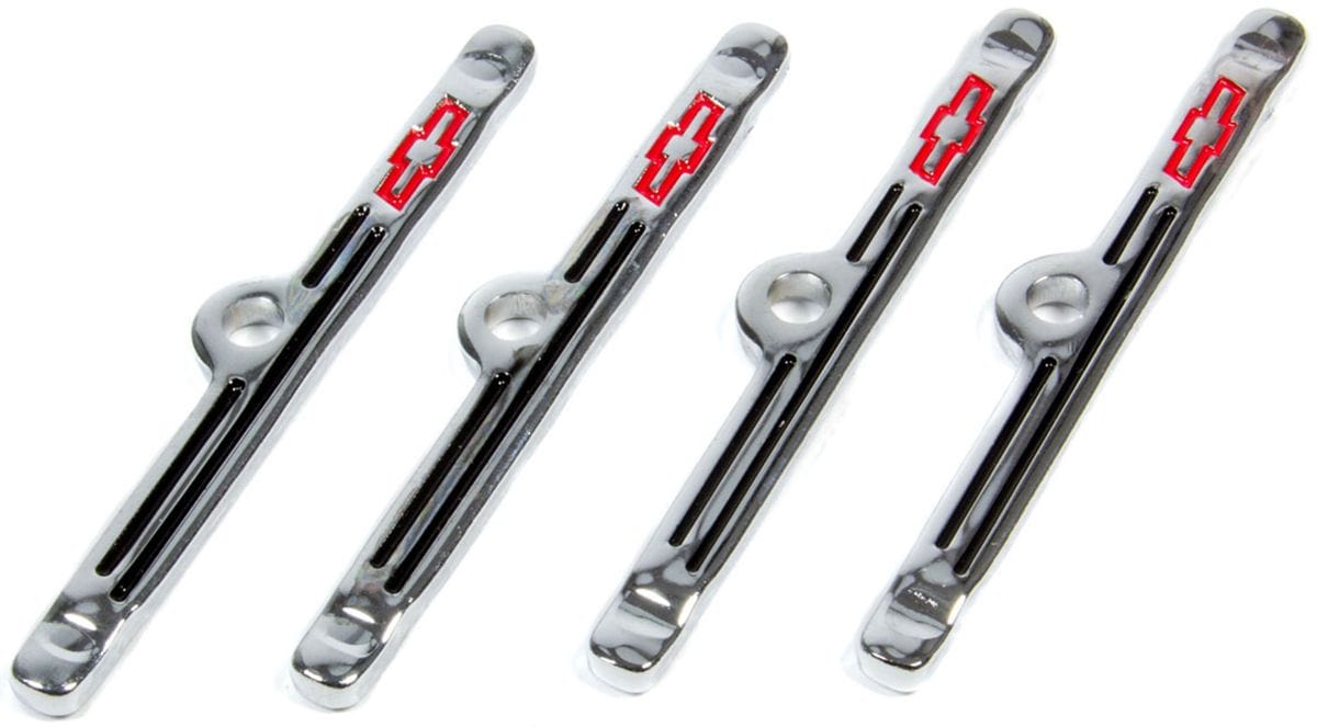 PROFORM Chrome Suit SB Chev With Bowtie Emblem (4 Pack) Proform Valve Cover Hold Down Tabs PR141-903 SR