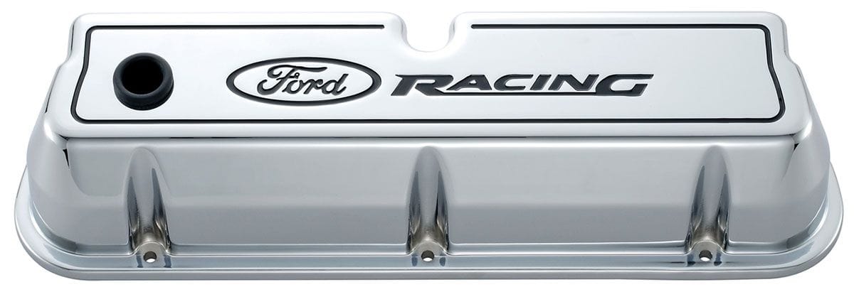 Proform Chrome Suit SB Ford 289-351 Windsor With Ford Racing Logo Proform Die-Cast Aluminium Valve Covers PR302-002 SR