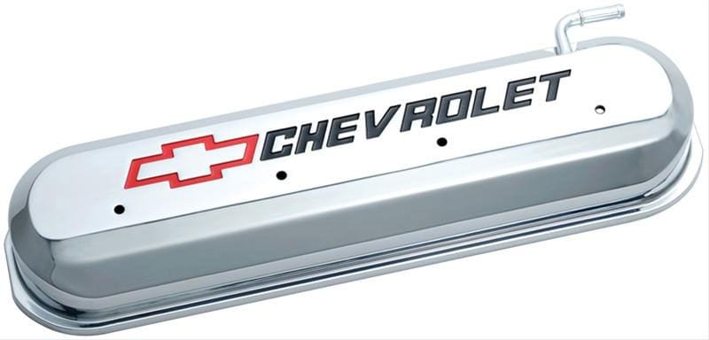 PROFORM Suit LS Series Engines, Chrome With Red/Black Emblem Proform Cast Aluminium Valve Covers With Recessed Chevrolet Logo PR141-265 SR