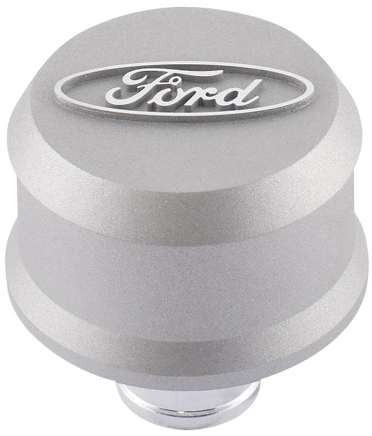 PROFORM With Raised Ford Oval Emblem, Suit 1.22" Hole Proform Slant Edge Aluminium Valve Cover Breather Push-In Style - Grey PR302-437 SR