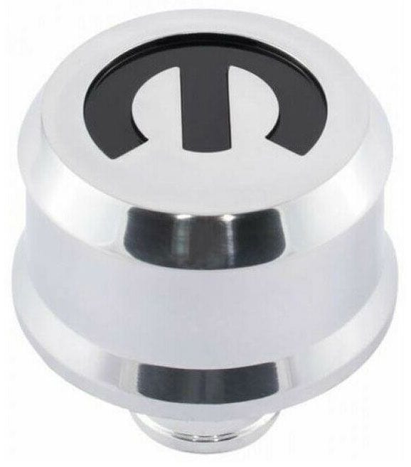 PROFORM With Recessed Black Mopar Emblem, Suit 1.22" Hole Proform Slant Edge Aluminium Valve Cover Breather Push-In Style - Polished PR440-441 SR