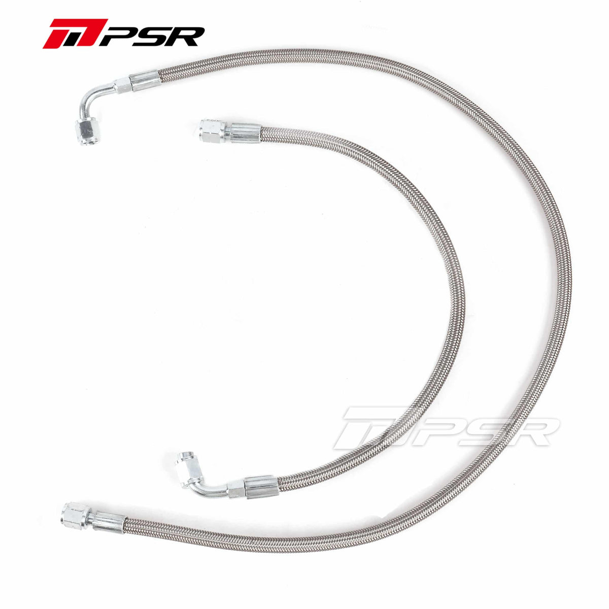 Pulsar Turbochargers Oil Feed Fittings Pulsar Universal Performance Turbo Oil Feed Line 4AN – 4AN 90 Degree Straight Steel Braided SR