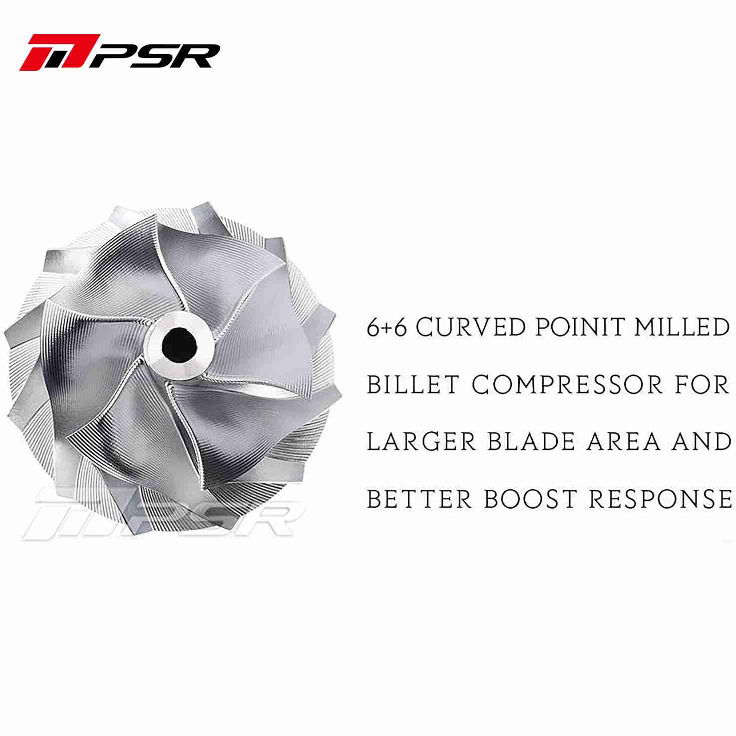 Pulsar Turbochargers PSR 485D DUAL BALL BEARING TURBO CURVED POINT MILLED BILLET COMPRESSOR WHEEL SR