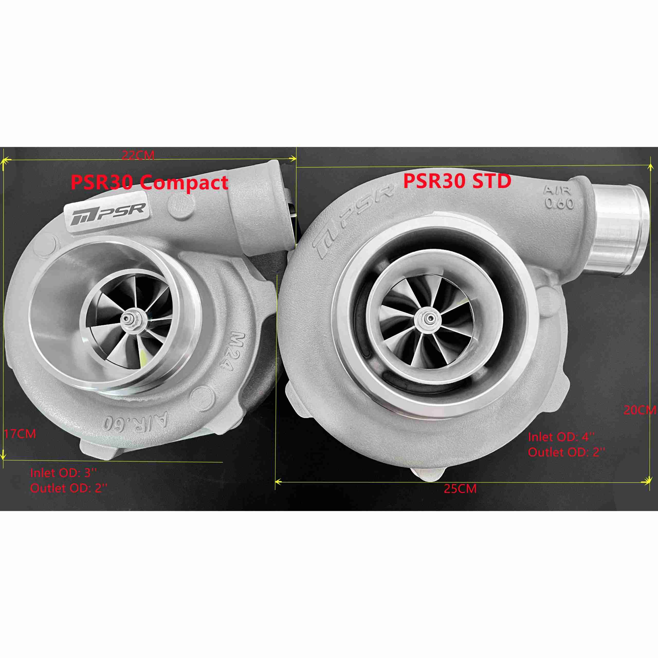Pulsar Turbochargers PSR3076 Gen2 Compact Dual Ball Bearing Turbocharger SR