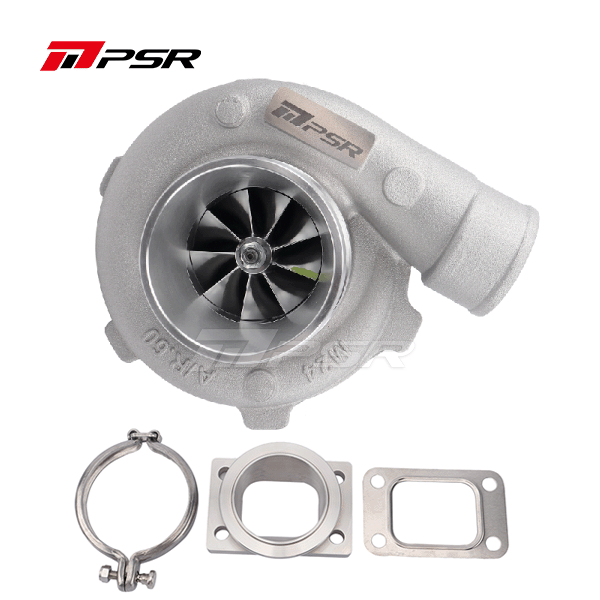 Pulsar Turbochargers STAINLESS STEEL V-BAND INLET, V-BAND OUTLET, 0.64A/R + T3 Adapter PSR3582 Compact Dual Ball Bearing Turbocharger SR