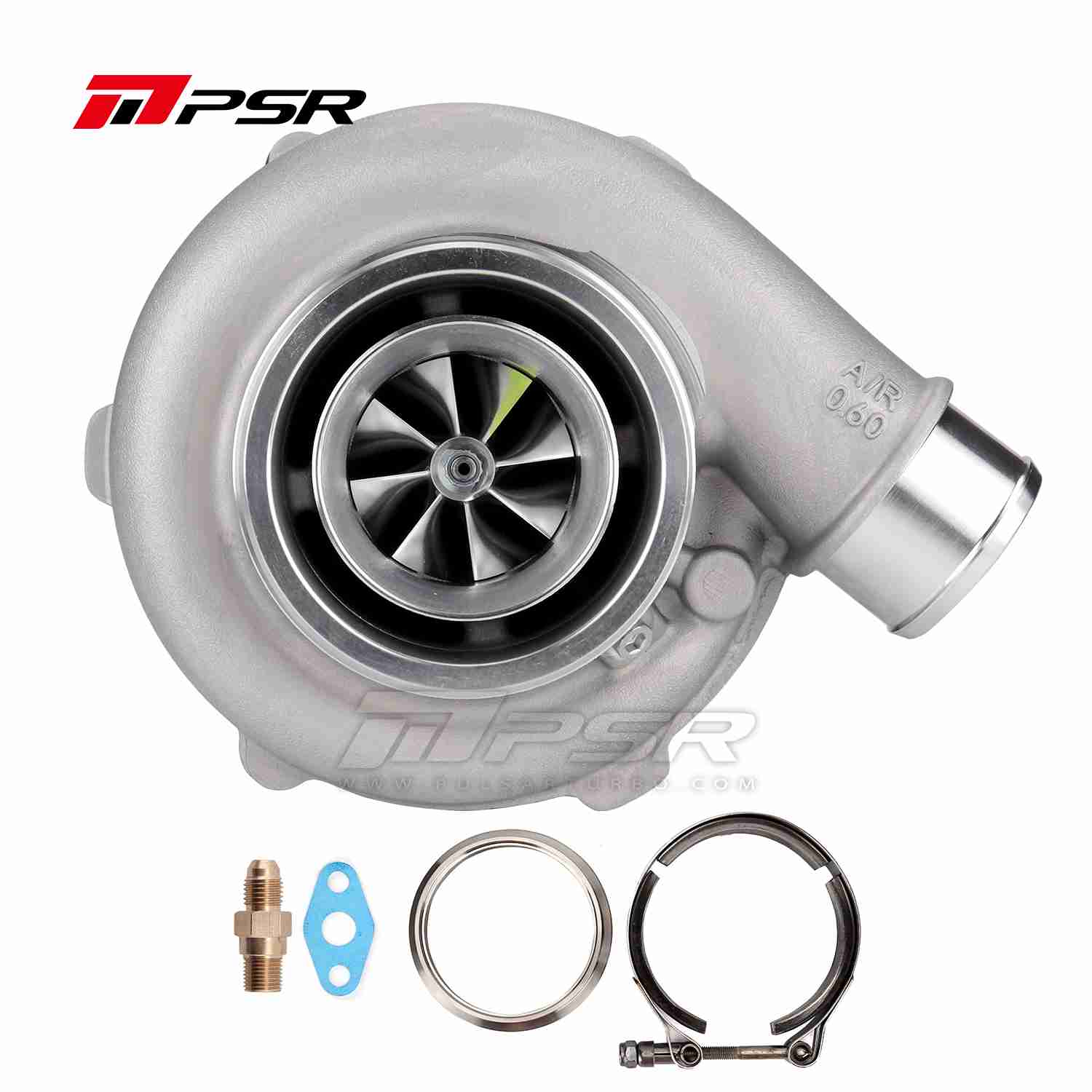 Pulsar Turbochargers Standard / T3 .63 V-BAND / Without Actuator PSR3071 Gen2 Dual Ball Bearing Turbocharger SR