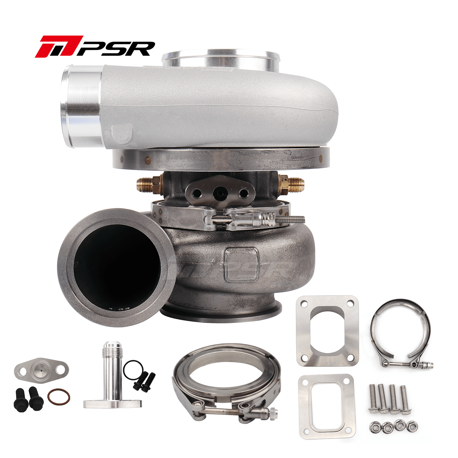 Pulsar Turbochargers T51R MOD / Dual Vband 1.01A/R+An Adapter Vband to T4 PSR 7982G Curved Point Mill Compressor Wheel Dual Ball Bearing Turbocharger SR