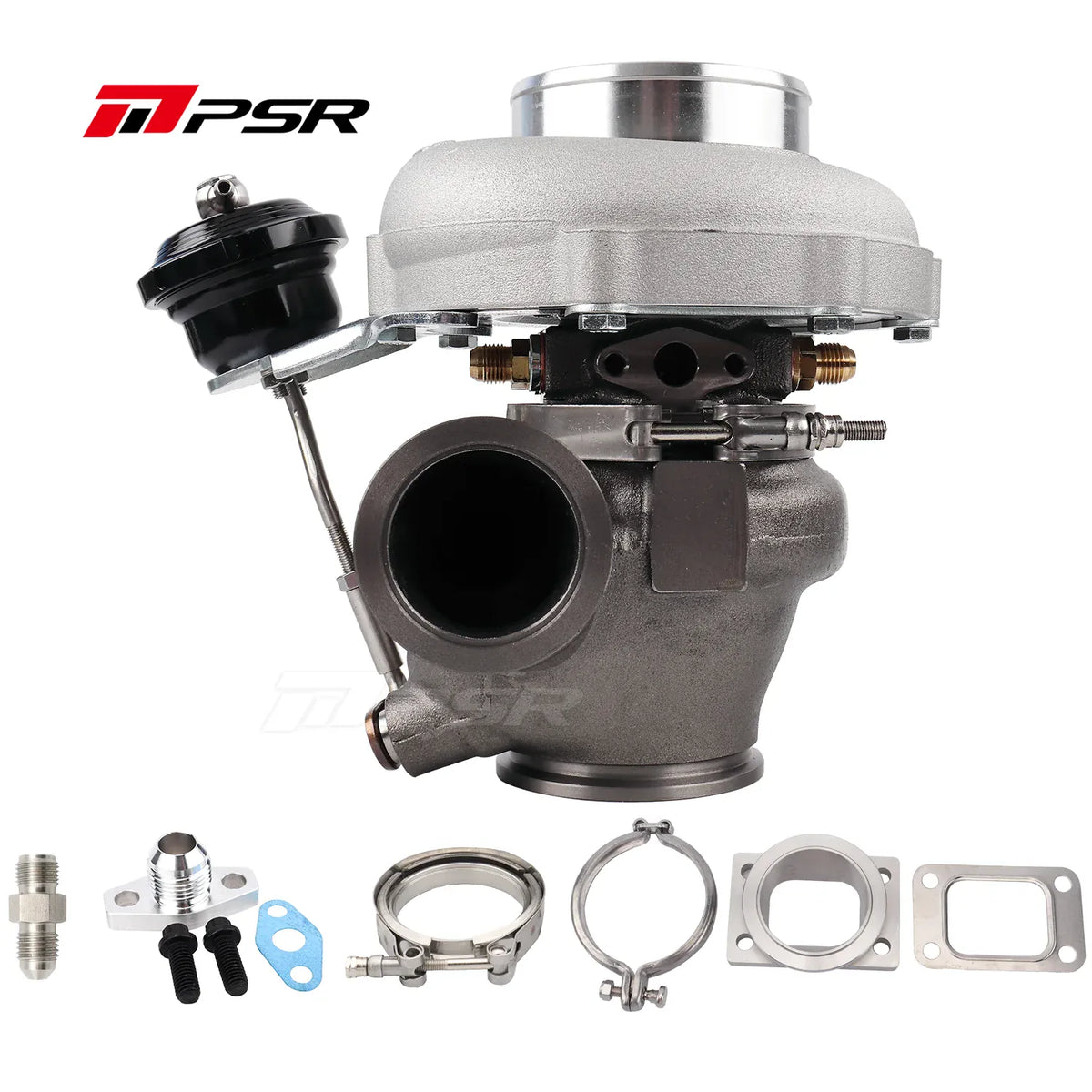 Pulsar Turbochargers Turbochargers Standard / .72 Dual V-Band W/O IWG / None Pulsar PSR Forward Rotation 4849G Dual Ball Bearing Turbocharger HP Rating 550 SR