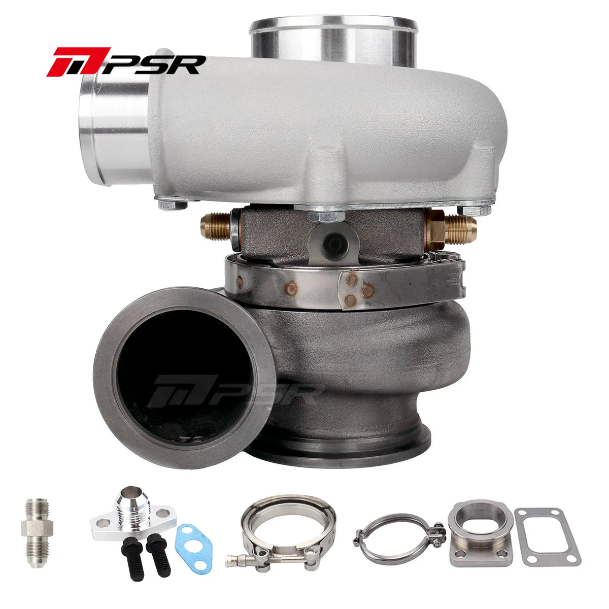 Pulsar Turbochargers Turbochargers Standard / .72 T3 W/O IWG / None Pulsar PSR Forward Rotation 4849G Dual Ball Bearing Turbocharger HP Rating 550 SR
