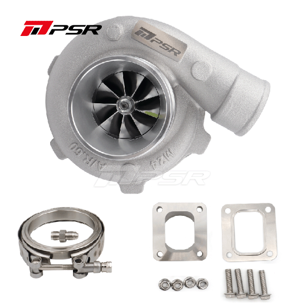 Pulsar Turbochargers V-BAND INLET, V-BAND OUTLET, 1.01A/R + T4 Adapter PSR3576 Gen2 Compact Dual Ball Bearing Turbocharger SR