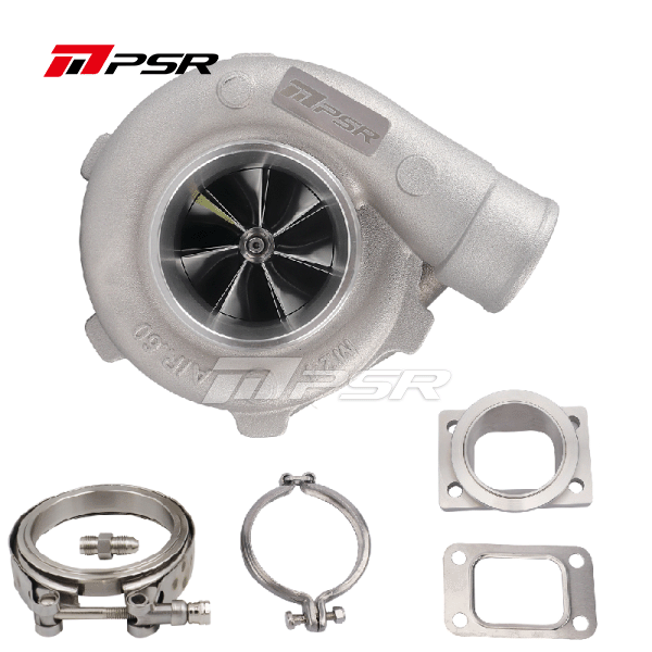 Pulsar Turbochargers V-BAND INLET, V-BAND OUTLET, 1.01A/R + T4 Adapter PSR3582 Compact Dual Ball Bearing Turbocharger SR