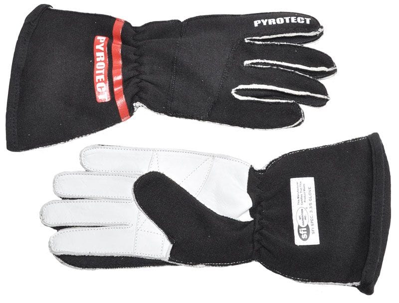 PYROTECT Black, SFI 3.3/5 specifications Pyrotect Safety Equipment Pro-Series Driving Gloves 2-Layer (Medium) PYG3310 SR